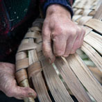 Owen Jones making an oak swill at Hatfield Living Crafts fair 2017